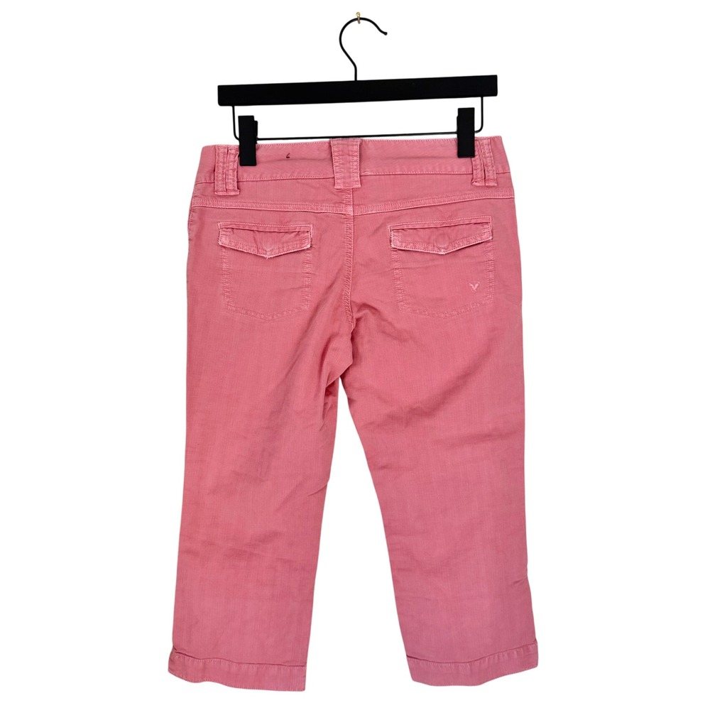 Y2K American Eagle Pink Low Rise Cropped Capri Pants Size 6 - Picture 2 of 5
